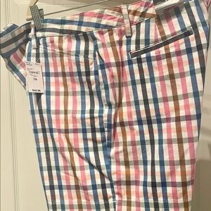 NWT Lands End checked shorts size 14